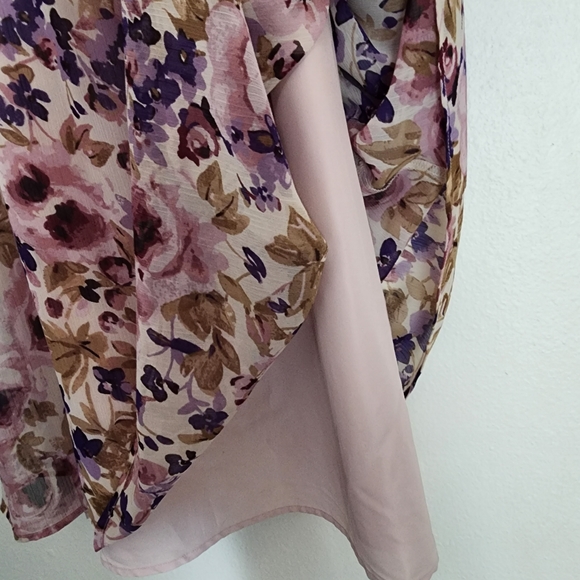 LC Lauren Conrad Runway Collection Purple Floral Peasant Maxi Dress - Picture 8 of 8